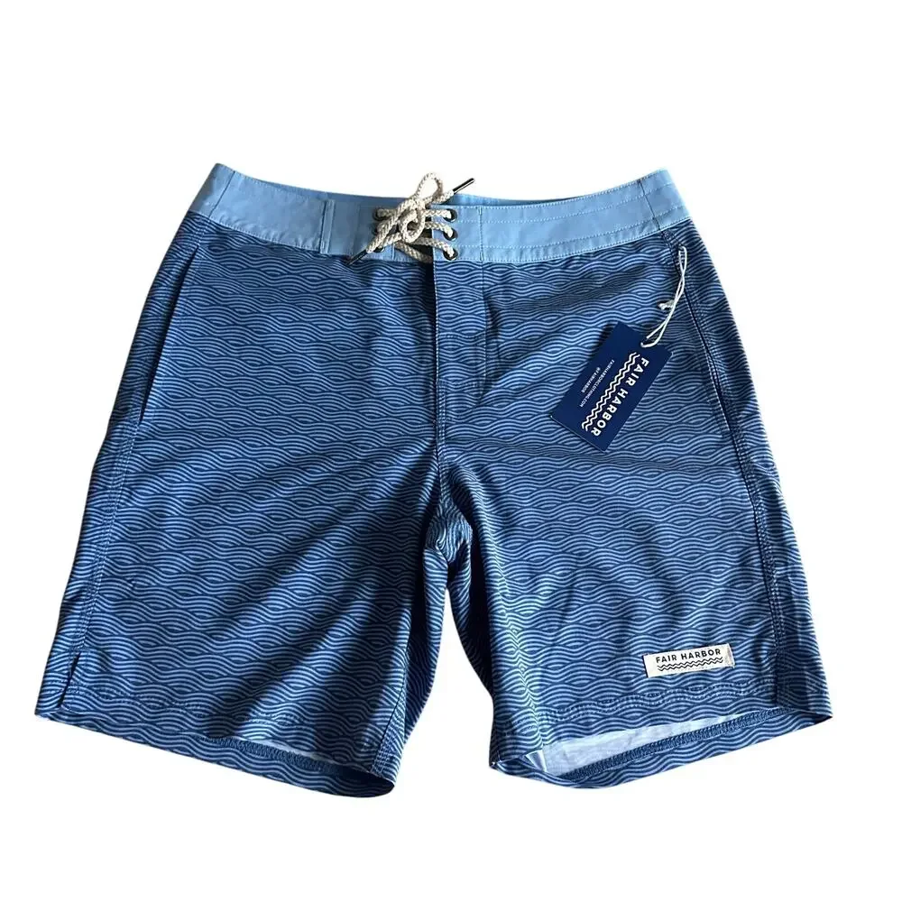 Fair Harbor Blue Waves Nautilus Boardshorts 30